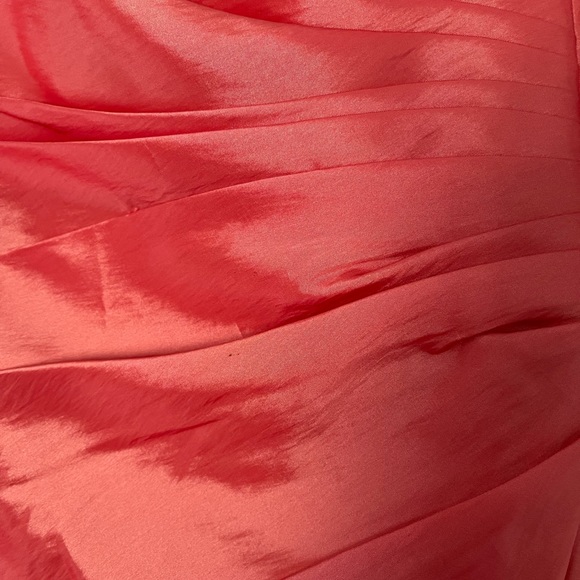 Coral taffeta bridesmaid dress - Picture 6 of 7